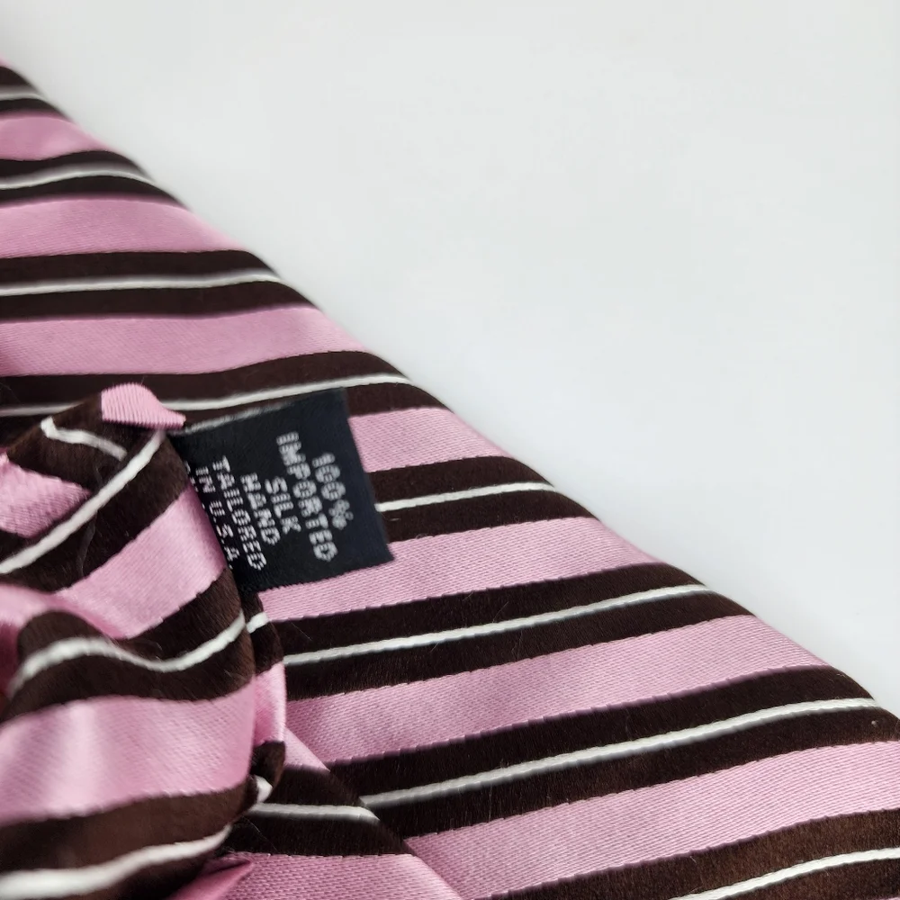 IKE BEHAR Pink Stripe Silk Tie.